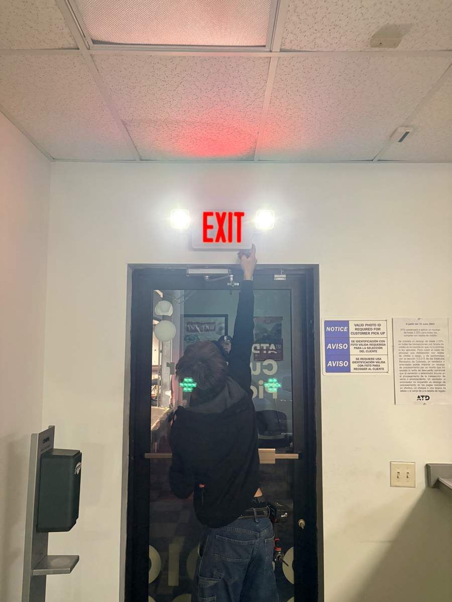 Commercial exit sign and emergency lighting installation Wilmington NC