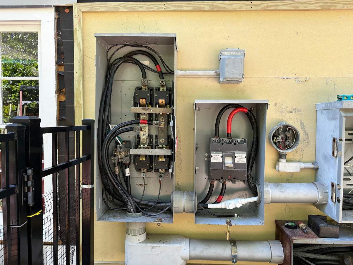 Generator transfer switch and panel connection coastal NC